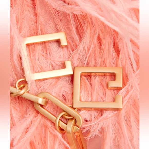 🌺🎉HP🎉🌺 NWT Cult Gaia Gia Ostrich Feather & Pearl Shoulder Bag Azalea 🌟Rare🌟 - Picture 15 of 16